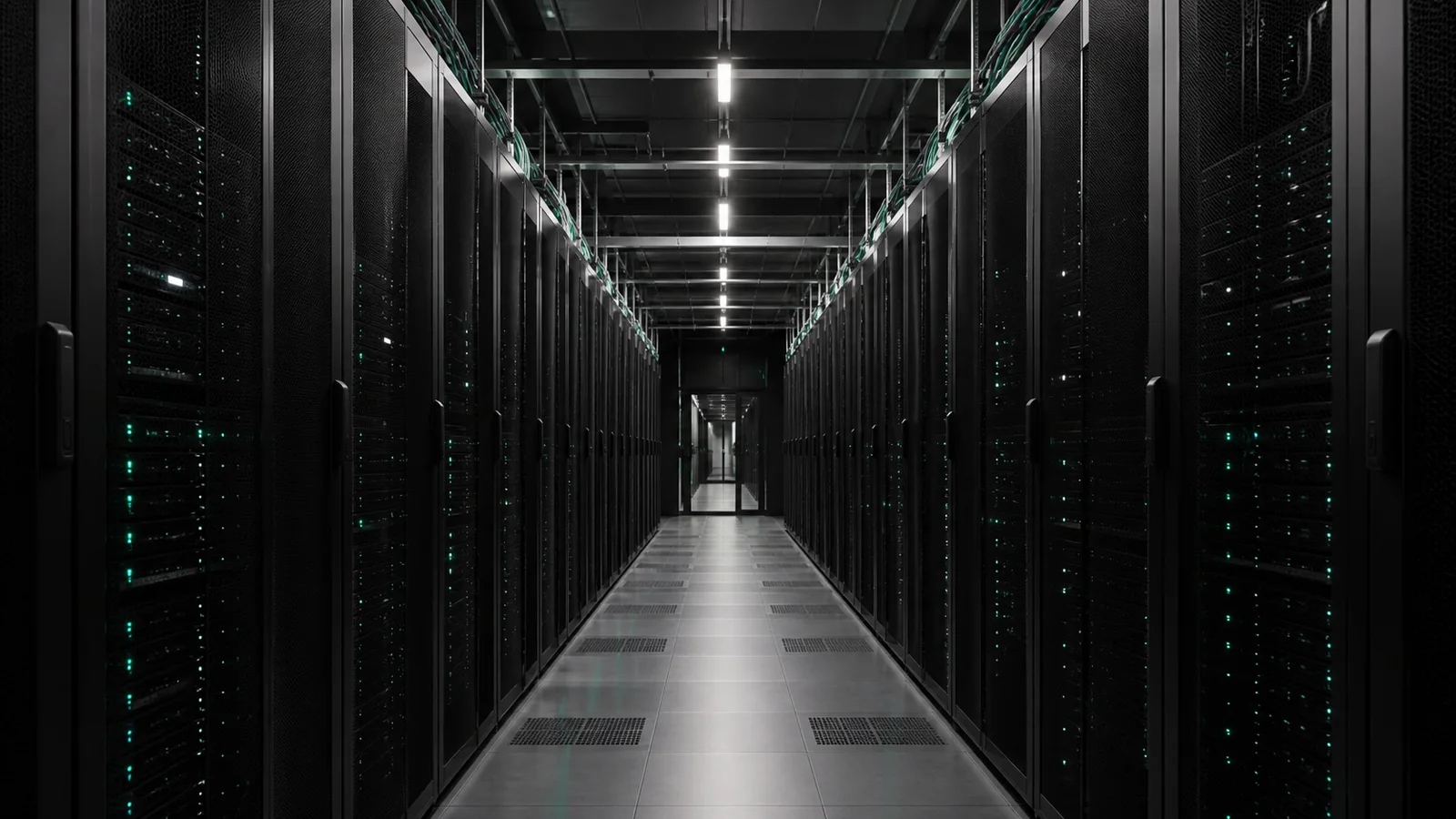 Modern enterprise datacenter server aisle